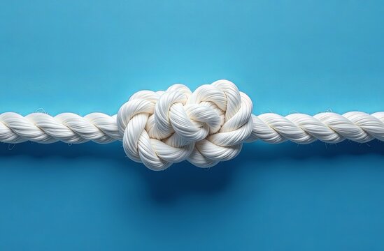 white knot on a blue background