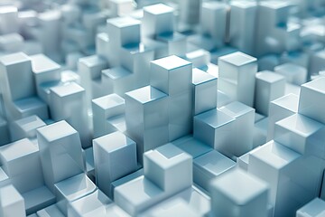 Fototapeta premium A bunch of white cubes sitting on top of each other