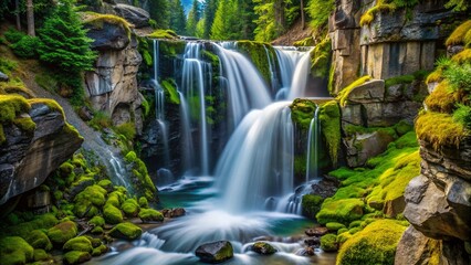 Stunning Macro Photography of Christine Falls in Mt Rainier National Park