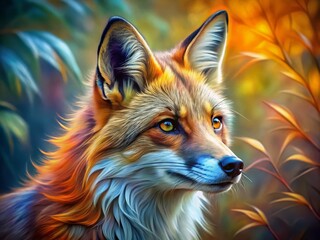 Obraz premium Stunning Macro Photography of Fox Paintings Capturing Intricate Details in Vibrant Colors