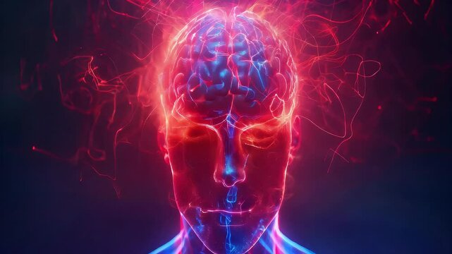 Parkinson's Disease: The Tremors and Bradykinesia - Imagine a person with highlighted brain showing dopamine deficiency, experiencing tremors and bradykinesia