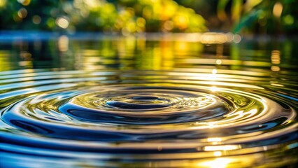 Stunning Macro Photography of Water Ripples on a Serene Pond Surface