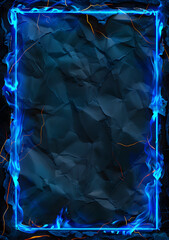 Naklejka premium A dark blue background with a neon light frame