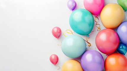  Colorful balloons on a white background