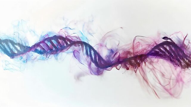The DNA Specter: Life's Ghostly Presence in Genetic Form - Imagine a DNA strand as a ghostly figure, symbolizing the lingering presence of life after death.