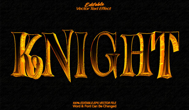 Knight Vector Text Effect Editable Alphabet Warrior Armor History Antique Sword