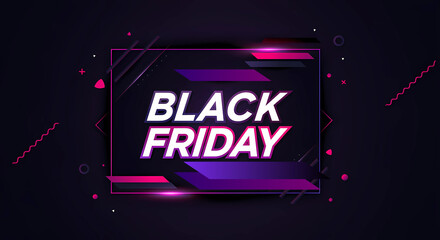 neon black friday, poster, banner, generative ai
