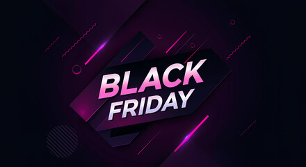 neon black friday, poster, banner, generative ai