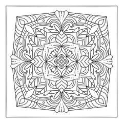 Simplicity Manifestation mandala coloring book page. Easy Mandala Coloring Book Pages for Adults to Relax