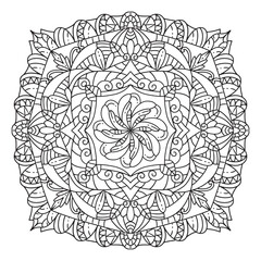 Simplicity Manifestation mandala coloring book page. Easy Mandala Coloring Book Pages for Adults to Relax