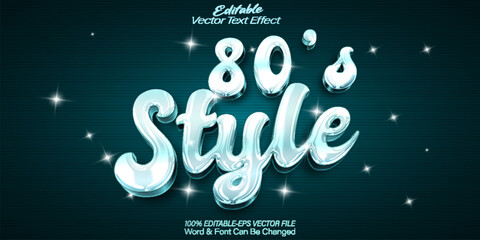 80's Style Vector Text Effect Editable Alphabet