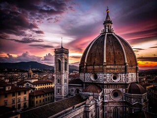 Fototapeta premium Stunning Sunset over Duomo de Firenze with Candid Photography Style