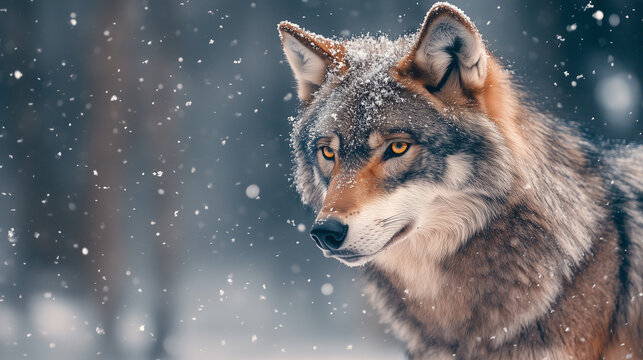 Wolf in the Snow: A Majestic Portrait of a Wild Animal