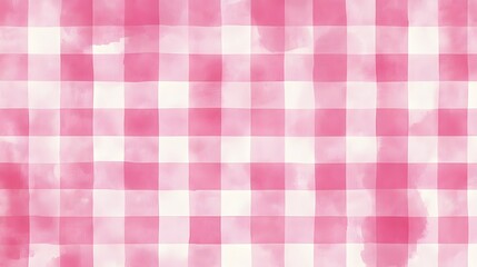 Fototapeta premium Watercolor Pink and White Gingham Pattern