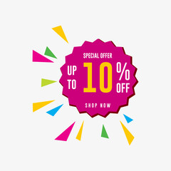 Sale up to 10% off label sticker, Gold round circle zigzag Edge badge icons for advertising discount product ,Golden vector design shiny for packaging design element or shopping website