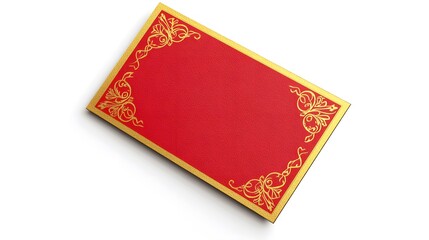 Red Card with Golden Ornamental Border