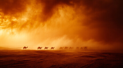 Sandstorm in Desert