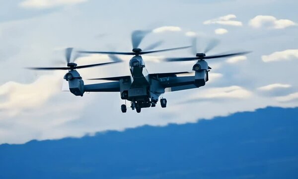 Predator Drone in Flight: Majestic view of a military drone soaring through the clouds, showcasing its powerful design and advanced technology. A symbol of modern warfare and aerial surveillance.