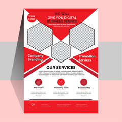 Digital business services Flyer  marketing banner for print template Corporate design and digital marketing agency flyer template
