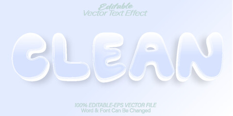 Clean  Vector Text Effect Editable Alphabet  Blue Hygiene Fresh Soap