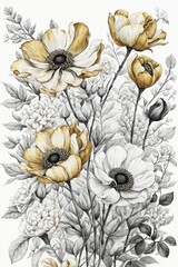 flowers on a white background