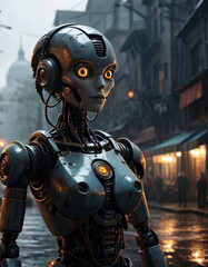 Fototapeta premium robot cyborg soldier
