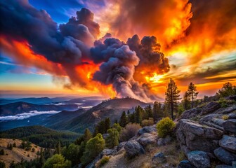 Time Lapse of Davis Wildfire from Geiger Grade Overlook - Urban Exploration Photography
