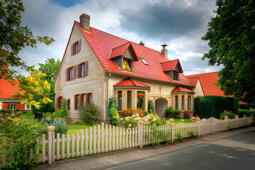 Summertime in the medieval Bavarian town of Burgkunstadt, Germany. Beautiful historic home in the UK