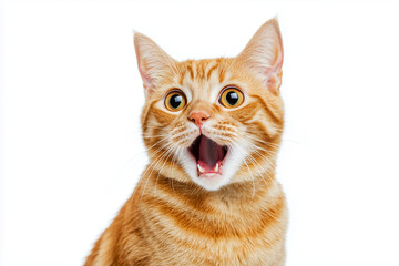 Surprised Ginger Cat Portrait