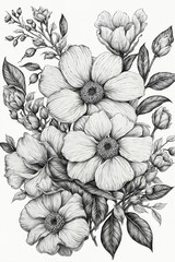 hand drawn flowers