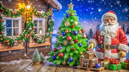 Fototapeta premium Unique Hand Drawn Christmas Illustrations for Holiday Decor and Greeting Cards