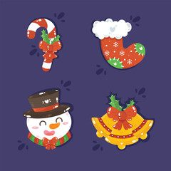 Cute Christmas Decoration Illustration Set