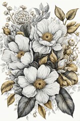 flowers on white background