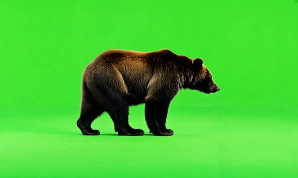 brown bear on a green background