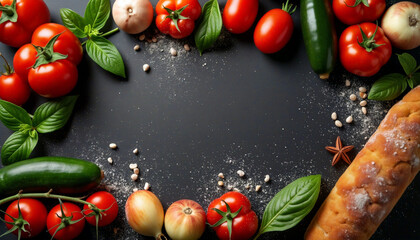 vegetables on a board