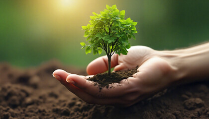 hands holding a plant