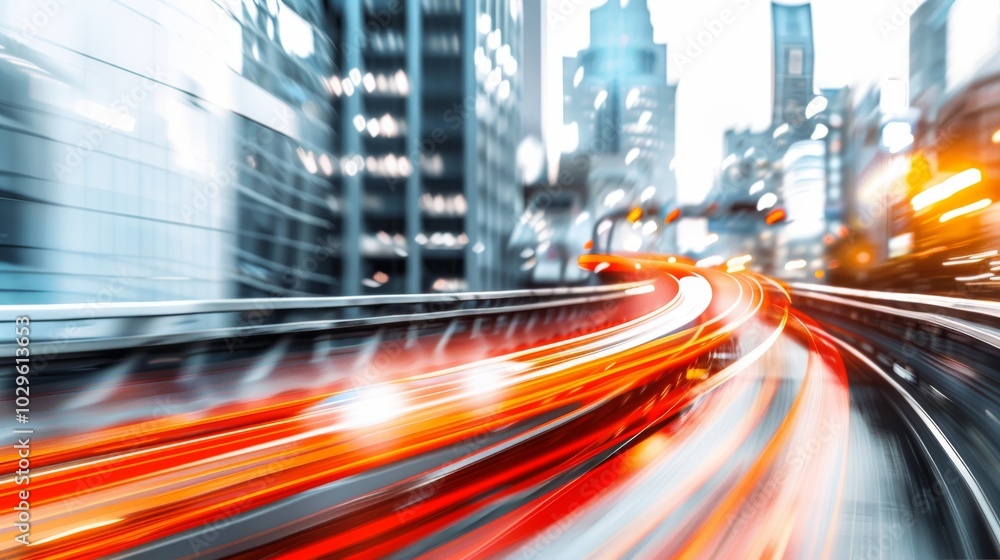 Poster urban futurism: digital data flow and ai integration in smart cityscape