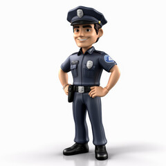 Cartoon Police Officer Character Illustration for Kids and Educational Materials