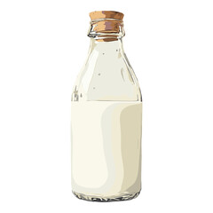fresh milk in watercolor illustration style, isolated vector on white background