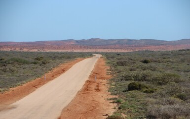 Road leading to the Cape Range National Park near Exmouth, Western Australia.