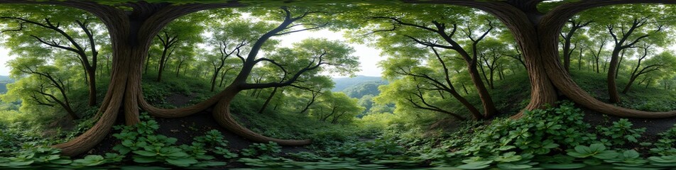 360 degree Tropical Rainforest Canopy, 360 degree photo. HDRI spherical panorama.