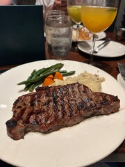 grilled steak with vegetables