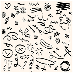 Cartoony expression With illustration style doodle and line art