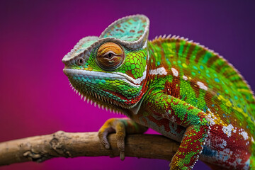Obraz premium chameleon with colourful background