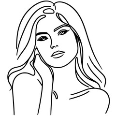 Silhouette portrait of beautiful woman