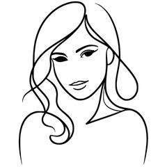 Silhouette portrait of beautiful woman