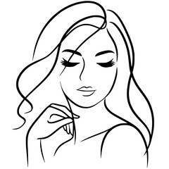 Silhouette portrait of beautiful woman