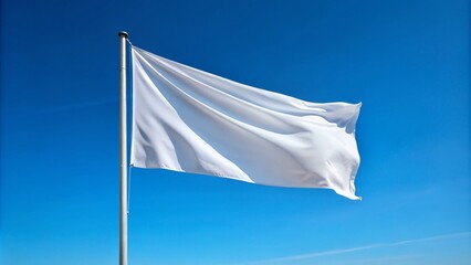White Flag Mockup Against Clear Sky - Architectural Photography for Branding and Design Projects