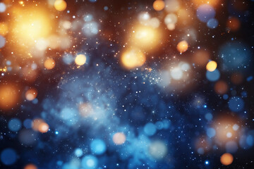 Fototapeta premium Colorful bokeh lights create a dreamy atmosphere in a dark setting at night