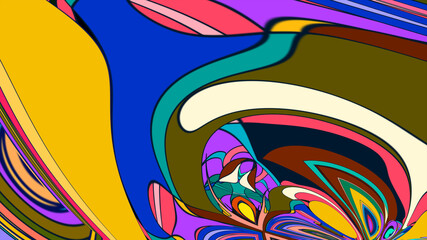 Obraz premium Abstract colorful fluid psychedelic background for Summer Music 2025
